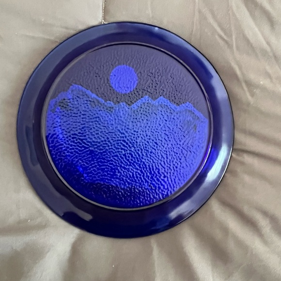 Paşabahçe Turkish Cobalt and Silver Hanging plate - Picture 2 of 5